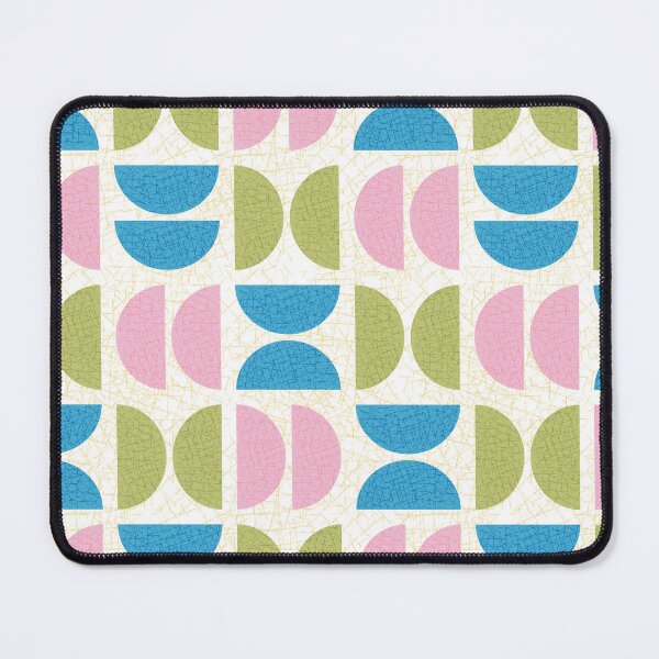 Item preview, Mod Semicircle Shapes in White Pink Green and Blue Textured designed and sold by YesterdayColl.