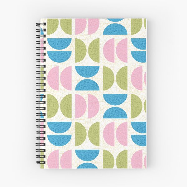 Item preview, Mod Semicircle Shapes in White Pink Green and Blue Textured designed and sold by YesterdayColl.