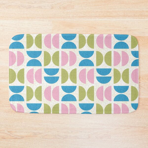 Item preview, Mod Semicircle Shapes in White Pink Green and Blue Textured designed and sold by YesterdayColl.