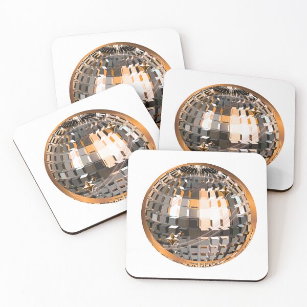 Item preview, Y2K Futuristic Chrome Disco Ball with Golden Stars designed and sold by MinimalAurashop.
