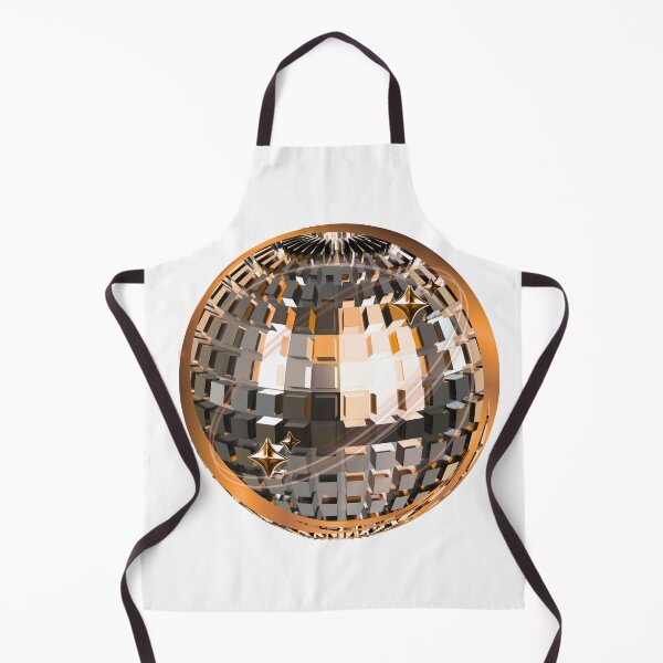 Item preview, Y2K Futuristic Chrome Disco Ball with Golden Stars designed and sold by MinimalAurashop.