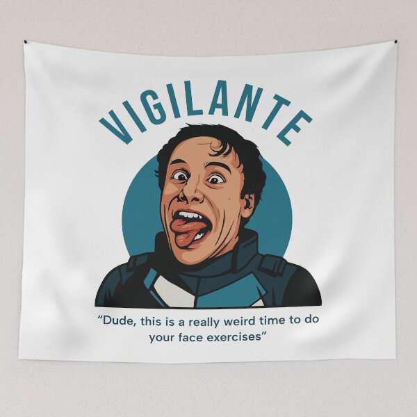 Item preview, Vigilante Face Exercises Quote - Peacemaker Funny Illustration designed and sold by qfa Originals.