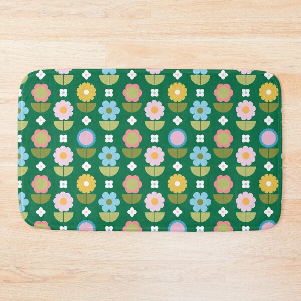 Item preview, Mod Scandi Flower Field in Grass Green designed and sold by YesterdayColl.