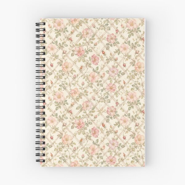 Item preview, Wild Rose Trellis Cottagecore Pattern designed and sold by Inkworksbyshery.