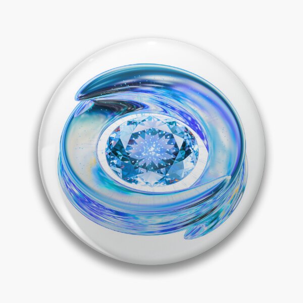 Item preview, Luxury Blue Liquid Chrome Gemstone and Diamond designed and sold by MinimalAurashop.
