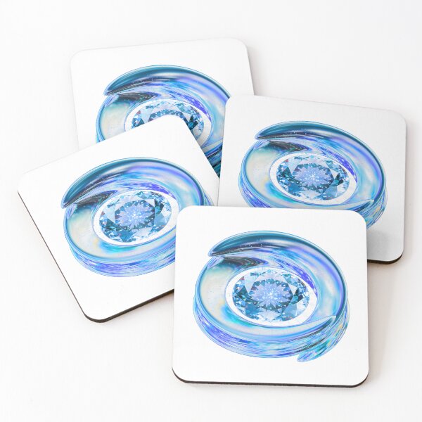 Item preview, Luxury Blue Liquid Chrome Gemstone and Diamond designed and sold by MinimalAurashop.
