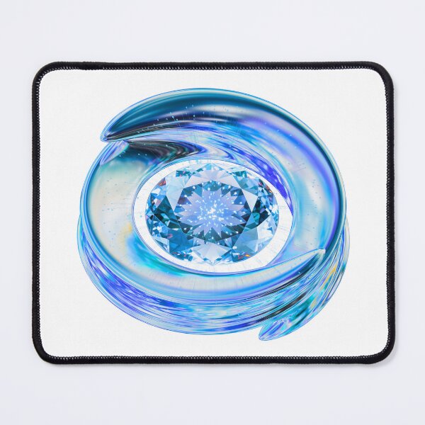 Item preview, Luxury Blue Liquid Chrome Gemstone and Diamond designed and sold by MinimalAurashop.