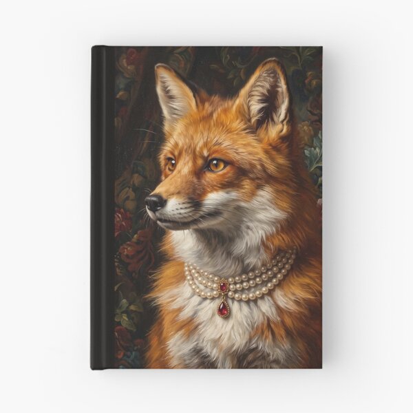 Item preview, Noble red fox with ruby teardrop necklace designed and sold by Real Beast Art.