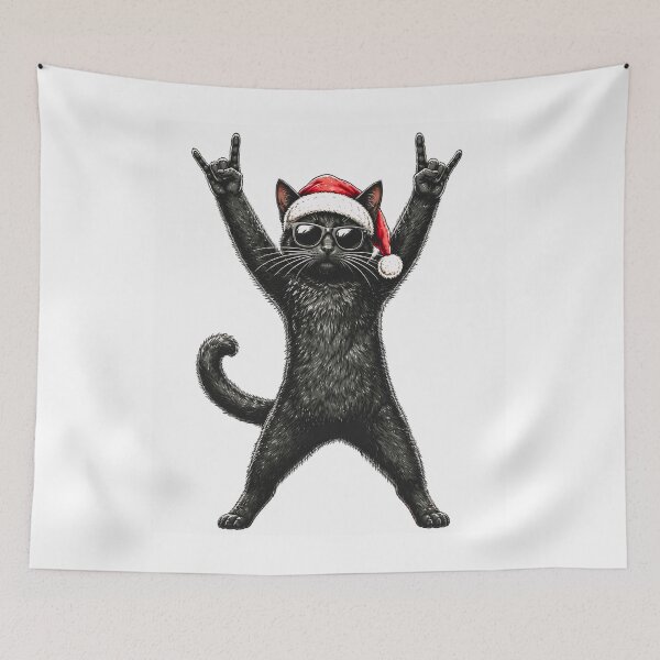 Item preview, Funny Black Cat With Christmas Lights designed and sold by DYAFLK.