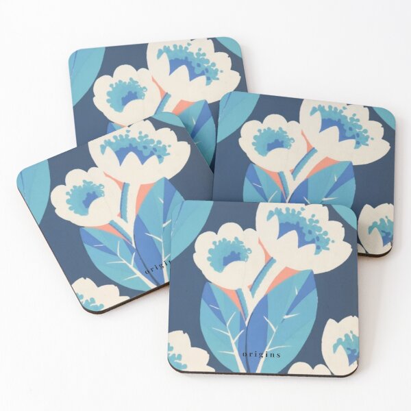 Item preview, Bold Cobalt Blue & Cream Floral Art - Modern Vintage Botanical Prin designed and sold by ORIGINS LINES.