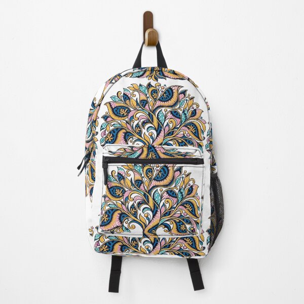 Item preview, Vintage Paisley Tree of Life – Blue, Gold & Pink Boho Folk Art designed and sold by Awarrie.