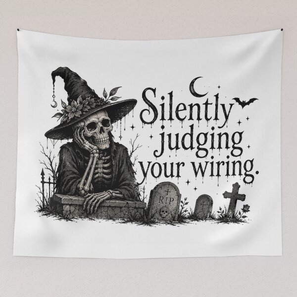 Item preview, Silently Judging Your Wiring designed and sold by GraveyardGlam.