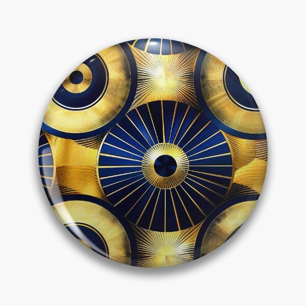 Item preview, Art Deco-Inspired Blue Teal And Golden Pattern designed and sold by DEC02.