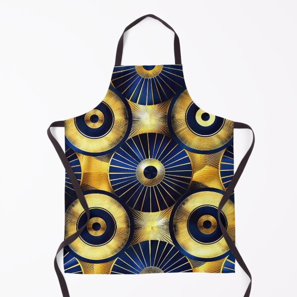 Item preview, Art Deco-Inspired Blue Teal And Golden Pattern designed and sold by DEC02.