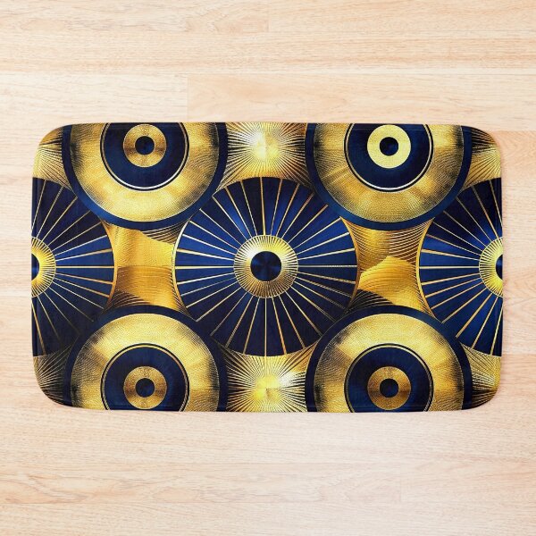 Item preview, Art Deco-Inspired Blue Teal And Golden Pattern designed and sold by DEC02.