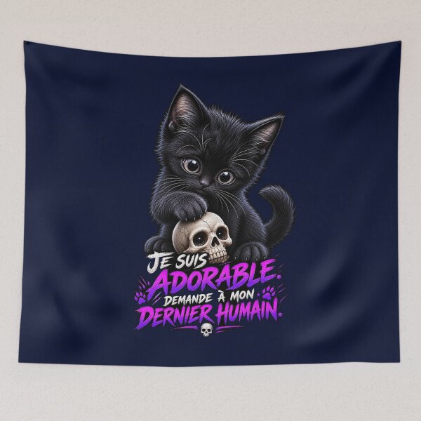 Item preview, I'm adorable, ask my last human – Gothic black cat designed and sold by CR3@TIX-BOUTIK.