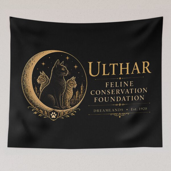 Item preview, Ulthar Feline Conservation Foundation | Lovecraft Cat Sanctuary Vintage Emblem designed and sold by Extravanganzza.
