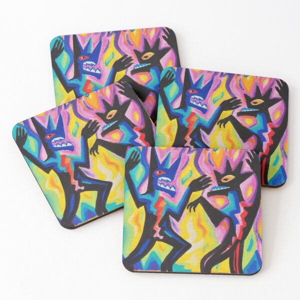 Item preview, Neon Fire Demon Shadow Figures designed and sold by Menagerie-Neon.