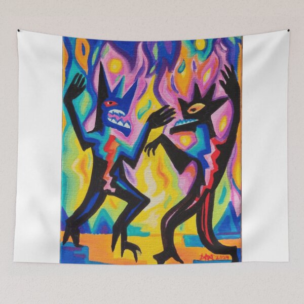 Item preview, Neon Fire Demon Shadow Figures designed and sold by Menagerie-Neon.