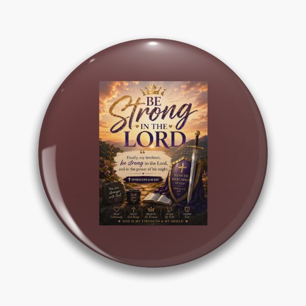 Item preview, Be Strong in the Lord – Ephesians 6:10 KJV | Christian Faith Art designed and sold by     Crowned Canvas Studio ⭐ .