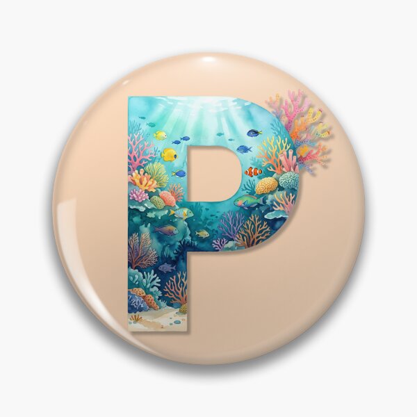 Item preview, Coastal Initial P Underwater Ocean Monogram Marine Life Personalized Design designed and sold by Sea Gem.