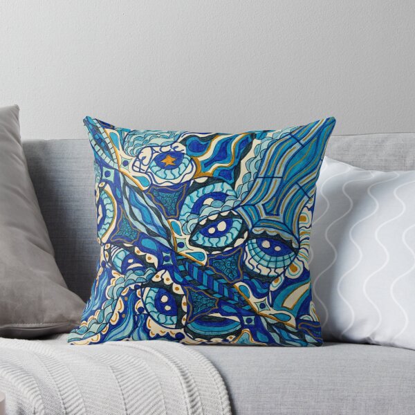 Item preview, Peaceful Shades of Blue Abstract Drawing designed and sold by artbyalette.