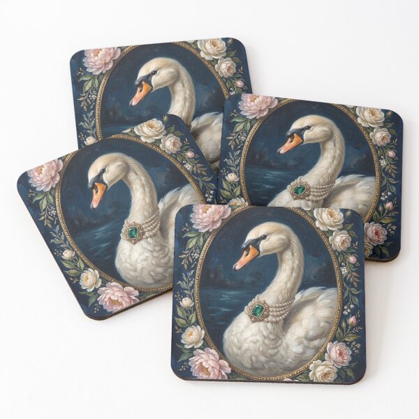 Item preview, Royal Swan Emerald Pearl Medallion designed and sold by Real Beast Art.