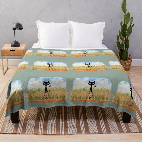 Item preview, Spooky-Cool Cat under blue sky designed and sold by 247DesignStudio.