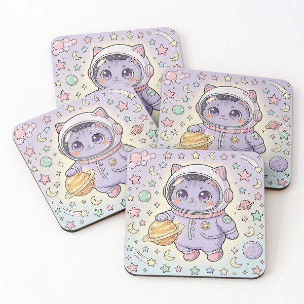 Item preview, Pastel Kawaii Space Cat Astronaut designed and sold by DIUMERI.