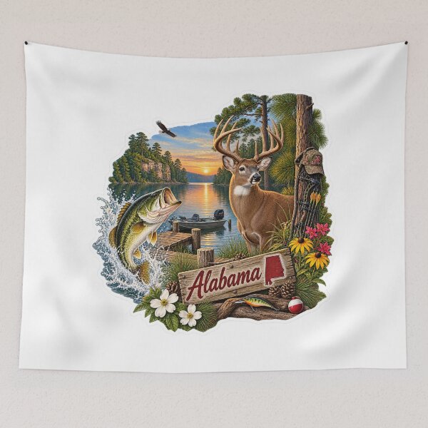 Item preview, Alabama Hunting & Fishing designed and sold by Whimspired By Paxx.