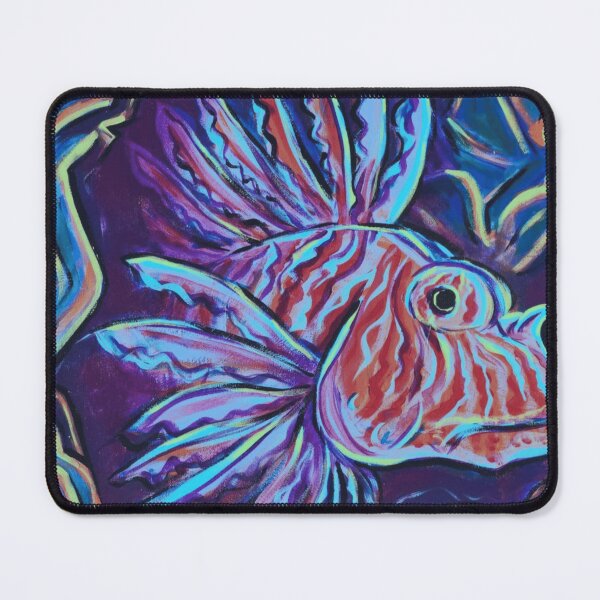Item preview, Psychedelic Deep Sea Lionfish Art designed and sold by Menagerie-Neon.