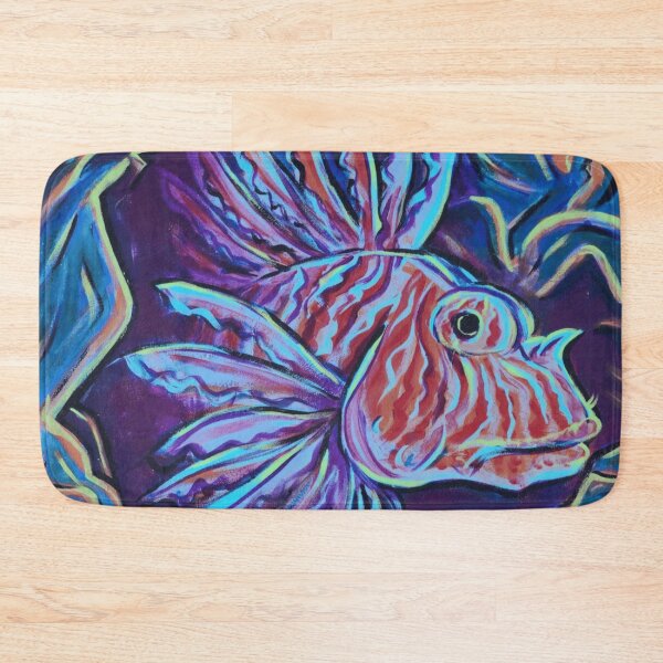 Item preview, Psychedelic Deep Sea Lionfish Art designed and sold by Menagerie-Neon.