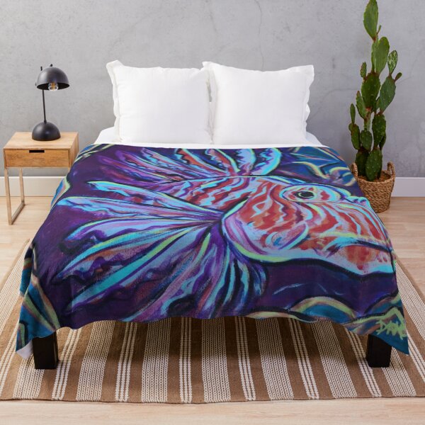 Item preview, Psychedelic Deep Sea Lionfish Art designed and sold by Menagerie-Neon.