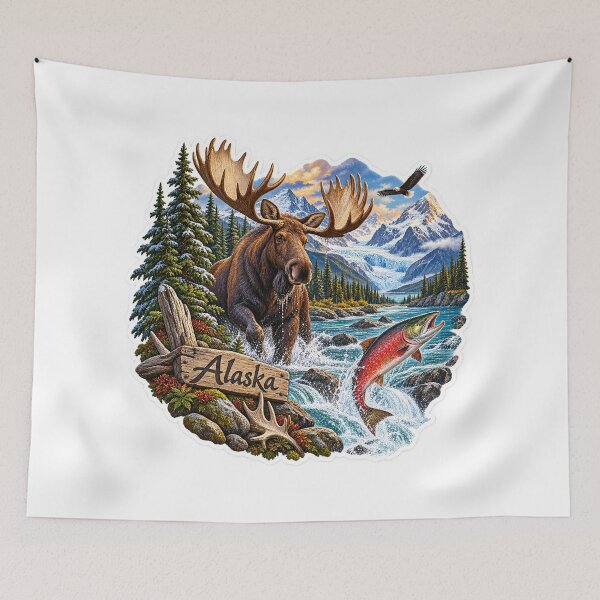 Item preview, Alaska Hunting & Fishing designed and sold by Whimspired By Paxx.