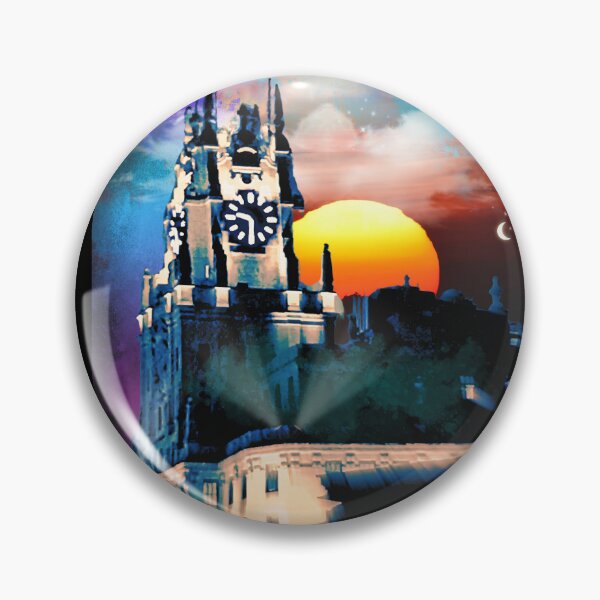 Item preview, Barcelona Surreal Clock Tower Cityscape Poster designed and sold by AXENT Designs.