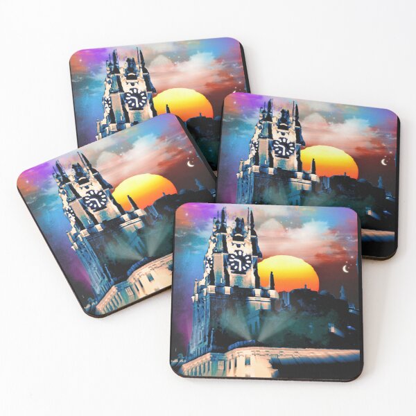 Item preview, Barcelona Surreal Clock Tower Cityscape Poster designed and sold by AXENT Designs.