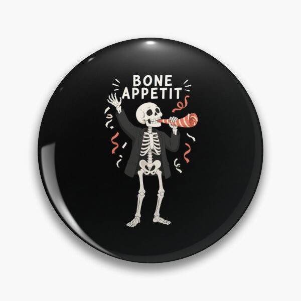 Item preview, HALLOWEEN Bone Appetit Party Skeleton - Funny Halloween Pun Cartoon Tee designed and sold by Uglyandcute.