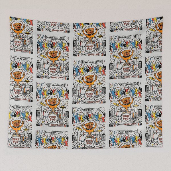 Item preview, Pug Punk Drummer designed and sold by PictoVibe.