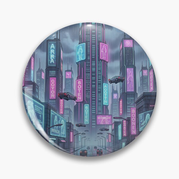 Item preview, Cyberpunk Neon City Futuristic Skyline designed and sold by DIUMERI.