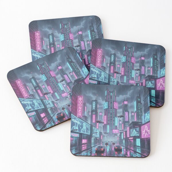 Item preview, Cyberpunk Neon City Futuristic Skyline designed and sold by DIUMERI.