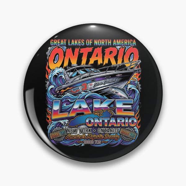 Item preview, Lake Ontario Great Lakes of North America Boat Fishing Design designed and sold by ArtofDari.