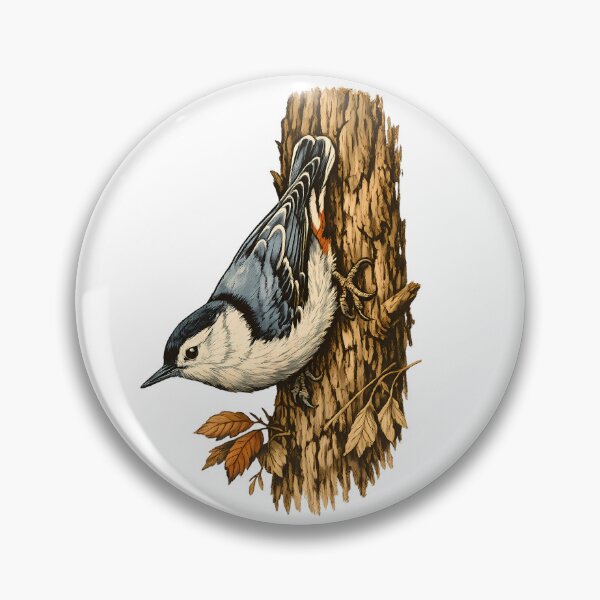 Item preview, White-breasted nuthatch climbing a tree designed and sold by Daily Quirk.
