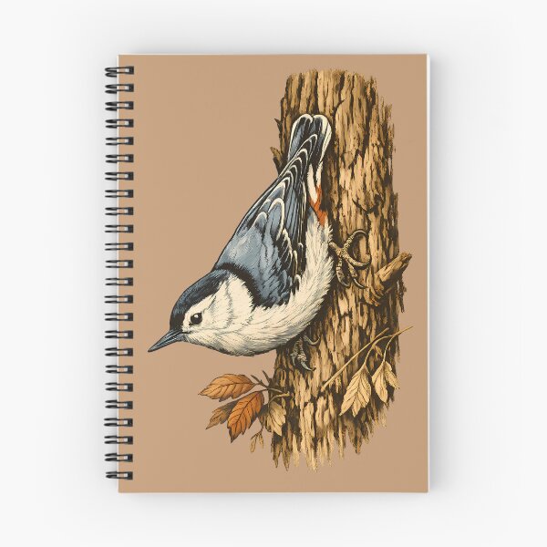 Item preview, White-breasted nuthatch climbing a tree designed and sold by Daily Quirk.