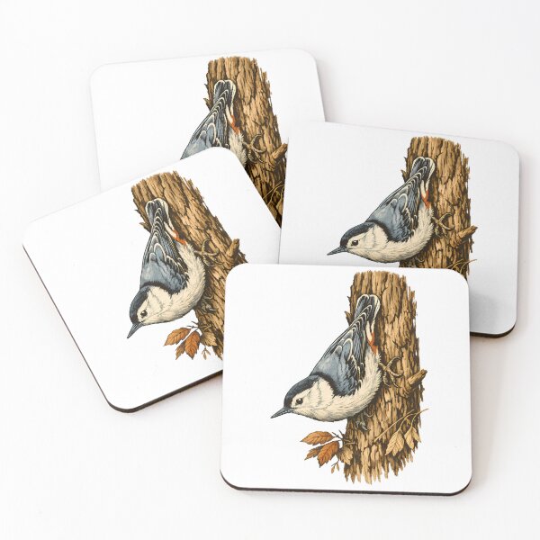 Item preview, White-breasted nuthatch climbing a tree designed and sold by Daily Quirk.