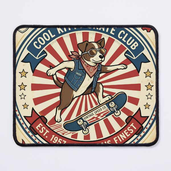 Item preview, Retro Dog Skateboard - Vintage 1950s Americana designed and sold by DIUMERI.