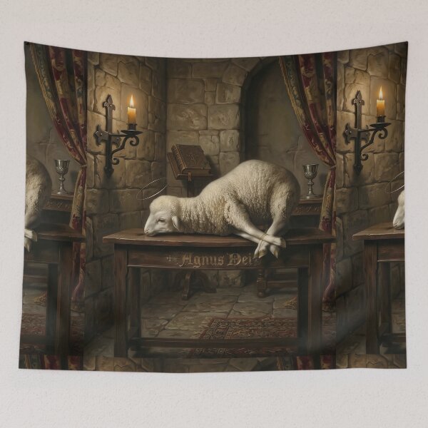 Item preview, Jesus Agnus Dei - Lamb of God Catholic Christian Art  designed and sold by hispanicworld.