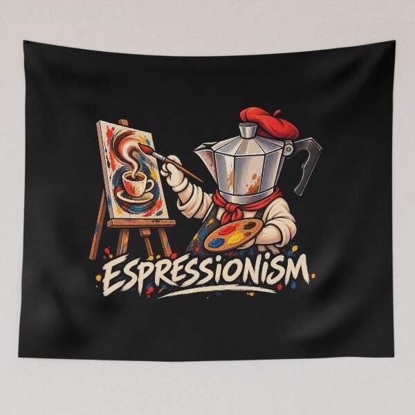 Item preview, Espressionism - Funny Moka Pot Coffee Painter Artist Pun designed and sold by DogLord.