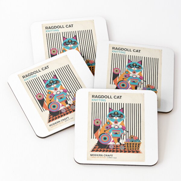 Item preview, Ragdoll Knitting Cat designed and sold by PictoVibe.