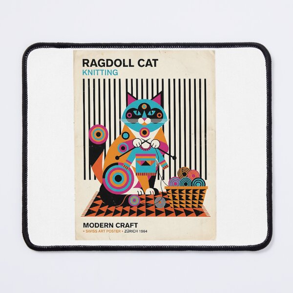 Item preview, Ragdoll Knitting Cat designed and sold by PictoVibe.