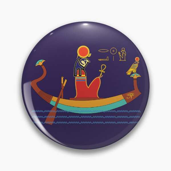 Item preview, The ancient Egyptian god Re on his solar barque, dark purple background. designed and sold by yuretzius.